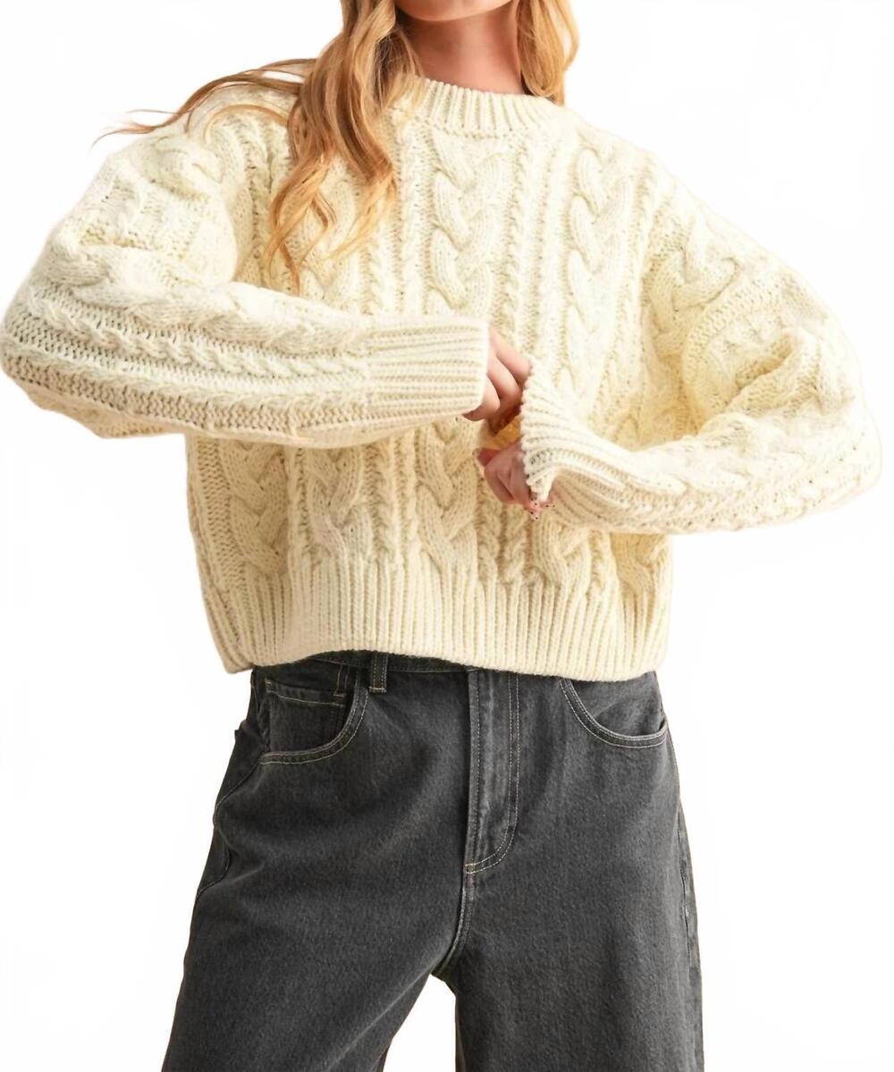 NEW MIOU MUSE braid for this cable knit sweater in ivory